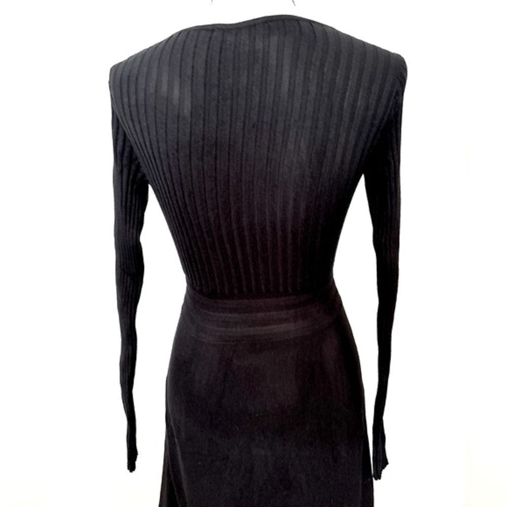 INC International Concepts Women's Black V-Neck Wrap Sweater Midi Dress Size M - Picture 4 of 7
